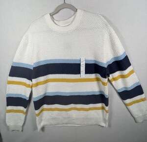 Goodfellow & Co Men's Textured Multi‎ Stripe Crewneck Sweater, Size L